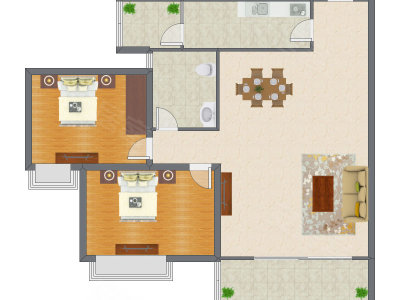 2室2厅 143.00平米