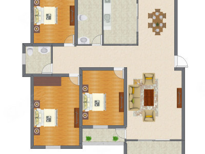 3室2厅 147.36平米