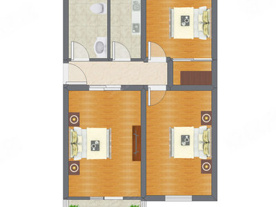 3室1厅 83.40平米