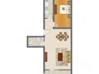 1室2厅 85.01平米