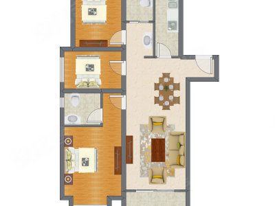 3室2厅 118.56平米