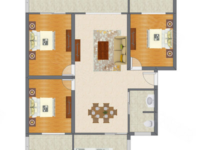3室2厅 115.64平米户型图