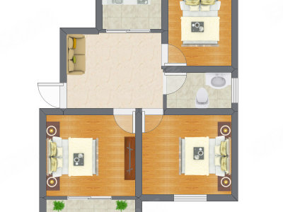 3室1厅 80.60平米