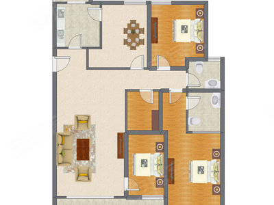 3室2厅 115.18平米