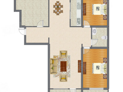 2室2厅 114.90平米