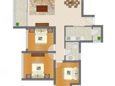 3室2厅 91.90平米