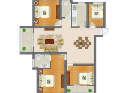 4室2厅 75.50平米