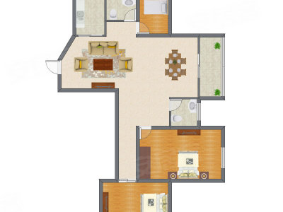 3室2厅 152.90平米
