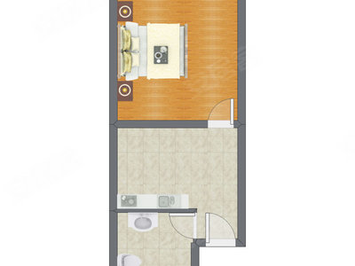 1室0厅 47.66平米户型图