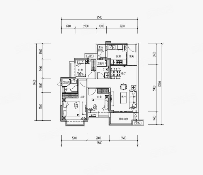 珑远·万江翠珑湾3室2厅94㎡216万二手房图片