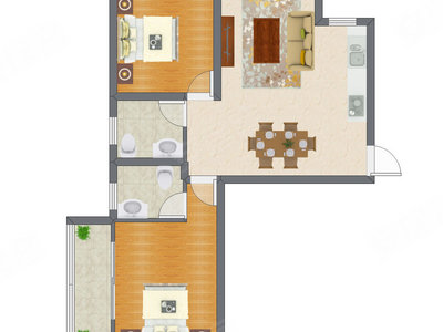 2室2厅 153.40平米
