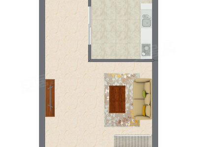 2室1厅 28.05平米户型图