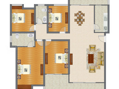 4室2厅 193.00平米户型图