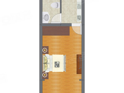 1室0厅 34.10平米户型图