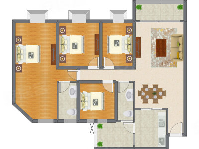 4室2厅 118.00平米