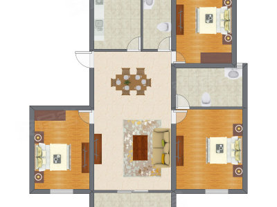 3室2厅 89.95平米