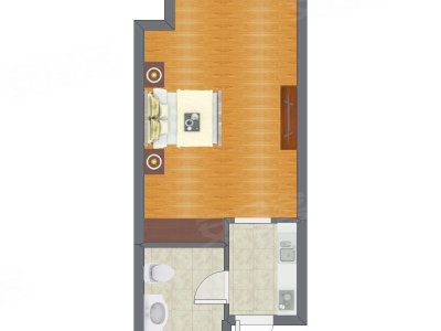 1室0厅 47.67平米户型图