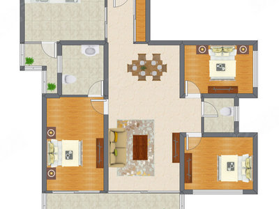 3室2厅 154.18平米