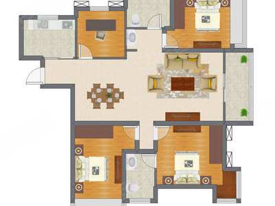 4室2厅 99.69平米