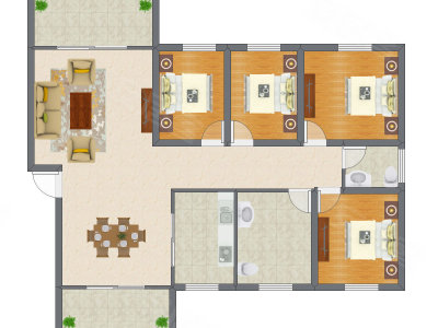 4室2厅 125.68平米