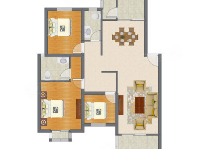 3室2厅 119.69平米