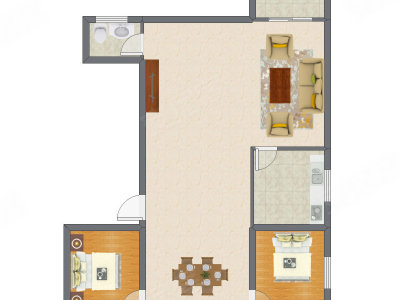 2室2厅 150.00平米户型图