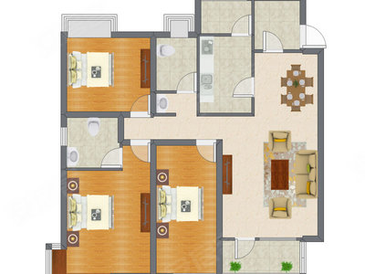 3室2厅 123.87平米