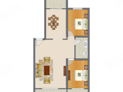 2室2厅 113.50平米户型图
