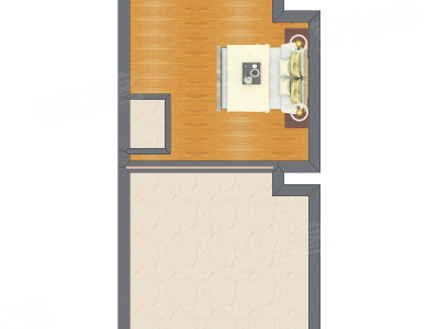 2室1厅 46.17平米户型图