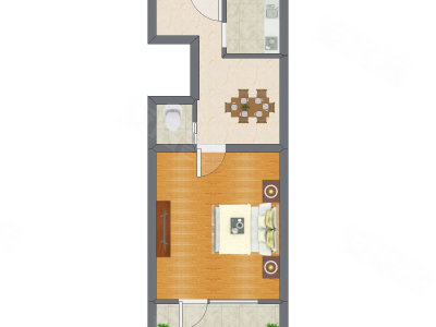 1室1厅 42.00平米户型图