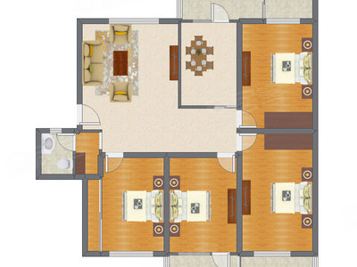 4室2厅 164.84平米户型图