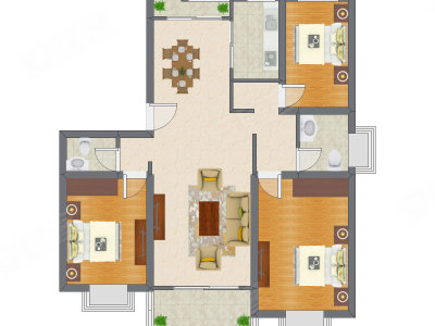 3室2厅 117.62平米