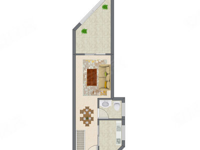 2室2厅 42.60平米