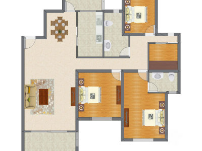3室2厅 163.89平米户型图