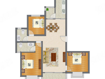 3室2厅 144.89平米