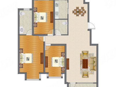 3室2厅 132.09平米