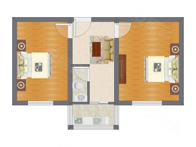 2室1厅 55.80平米