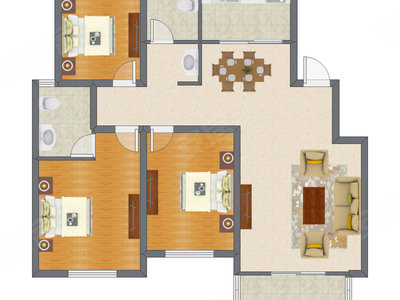 3室2厅 95.32平米