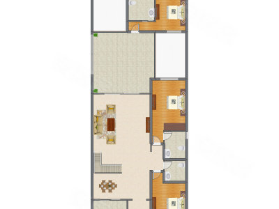 5室3厅 163.00平米户型图