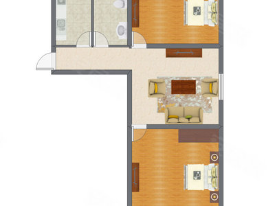 2室1厅 80.30平米户型图