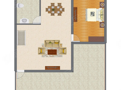 3室3厅 65.91平米