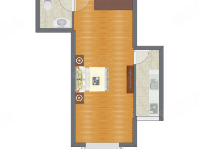 1室0厅 54.56平米户型图