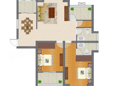 3室2厅 80.75平米