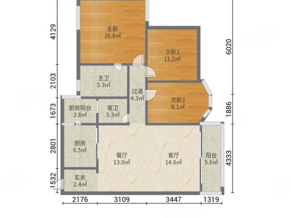 江油紫荆园117户型图图片