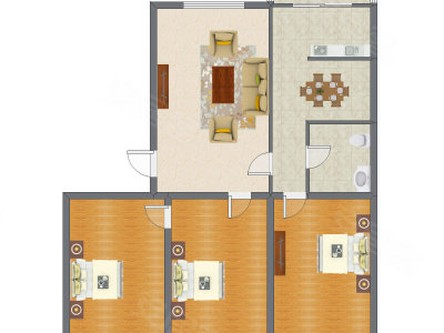 3室1厅 139.00平米