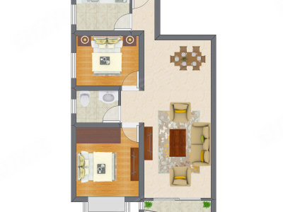 2室2厅 78.45平米户型图