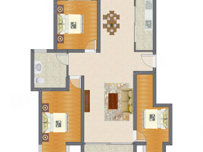 3室2厅 121.40平米