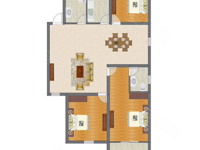 3室2厅 108.45平米