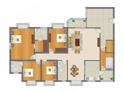 4室2厅 168.66平米