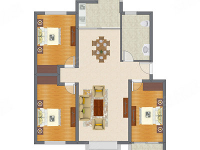 3室2厅 135.30平米